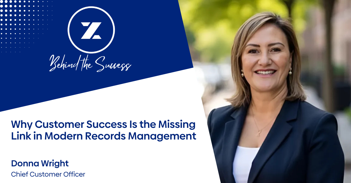 Donna Wright, Chief Customer Officer at ZircoDATA, sharing expert insights on records management and customer success